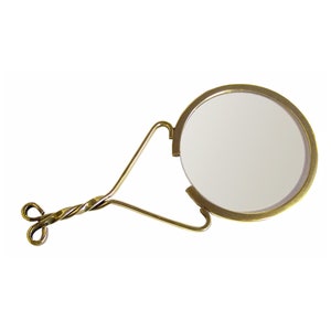 4-1/2" Petite Colonial Brass Magnifier, Antique Reproduction, Magnifier for Purse, Small Magnifier, Colonial Decor, Antique Style Decor