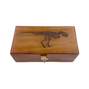 6" Tyrannosaurus Rex Dinosaur Engraved Wood Box
