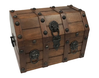 11-3/4" Pirate Chest, Treasure Chest, Pirate Decor, Pirate Birthday Party, Man Cave