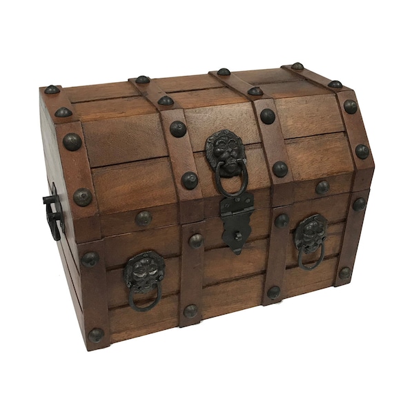 11-3/4" Pirate Chest, Treasure Chest, Pirate Decor, Pirate Birthday Party, Man Cave