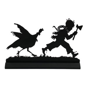 Thanksgiving Dinner Chase Wood Silhouette, Thanksgiving Decor, Fall Decor, Fall Tabletop, Thanksgiving Silhouette, Thanksgiving Tabletop