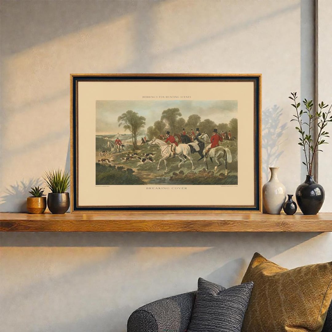 Framed Fox Hunting Print – 