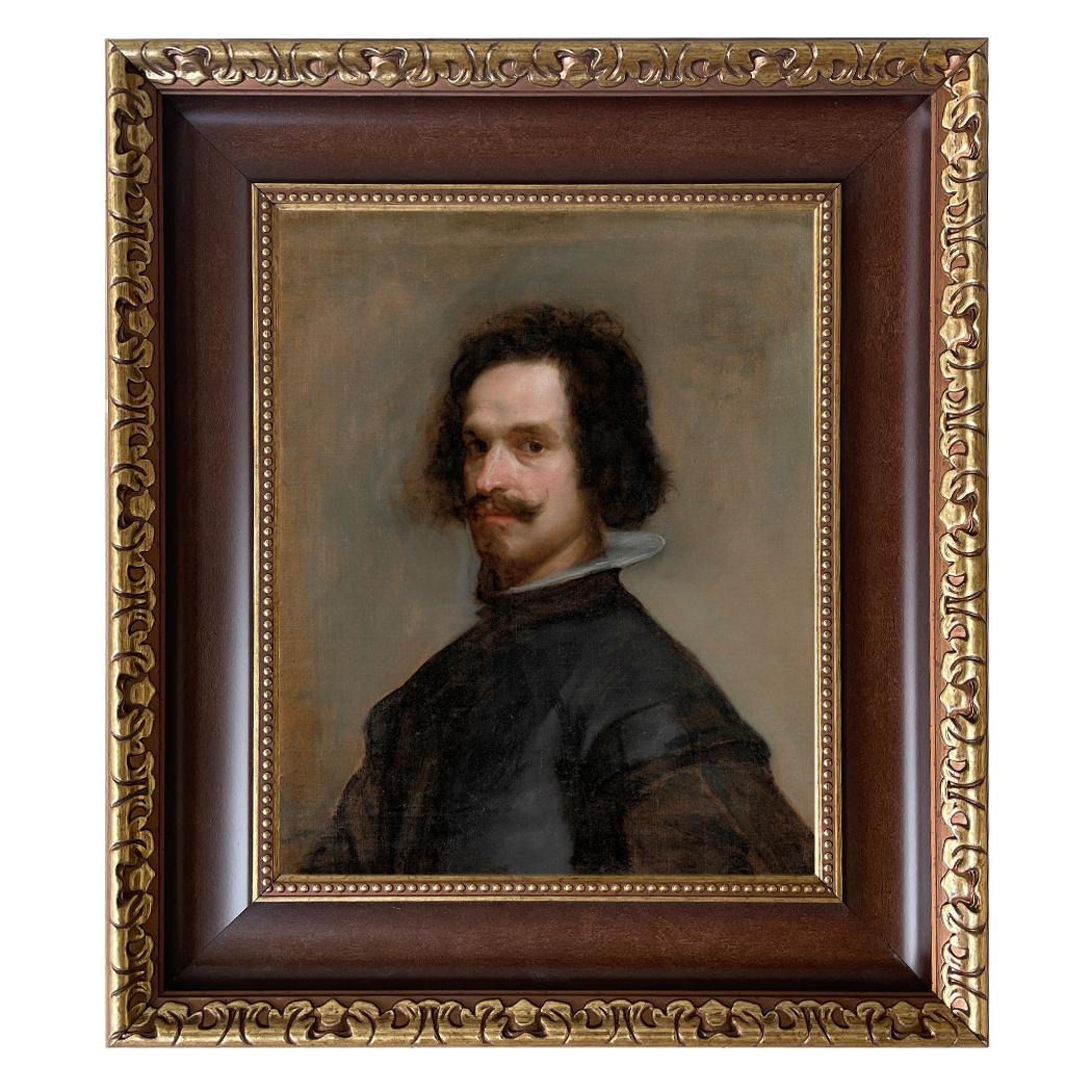 Diego Velázquez Self-Portrait Print, Antiqued Gold Frame, Spanish