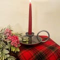 Colonial Tin Chamberstick Candle Holder, Antique Reproduction