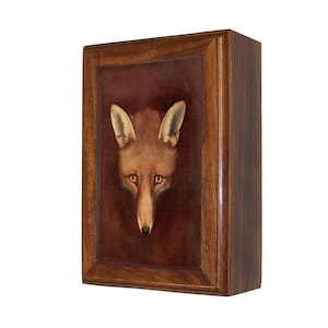 Fox Head Decorative Wood Box, 5 Styles, Fox Hunt Decor, English Country Decor, Fox Gift, Fox Box, Trinket Box, Small Jewelry Box, Desk Box