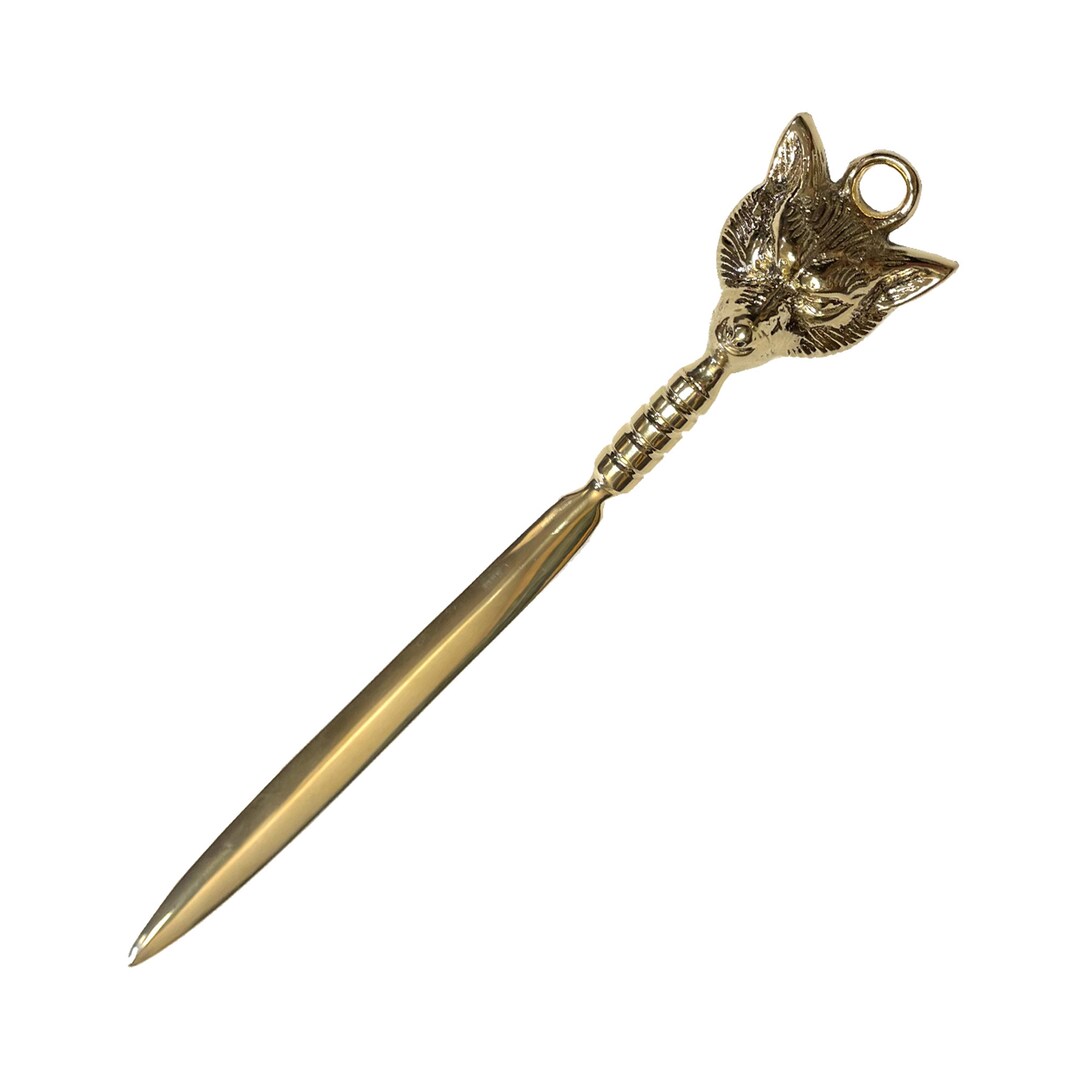 91/2 Solid Brass Fox Letter Opener Antique Vintage Style Etsy