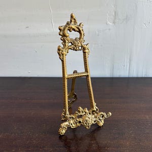 9" Vintage Style Brass Easel Stand, Antique Style Easel, Ornate Brass Easel, Rococo Home Decor, Vintage Style Decor