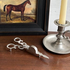 Pewter-Plated Candle Snuffer Scissors,  Antique Vintage Style, Early American Decor, Colonial Decor, Candle Scissors