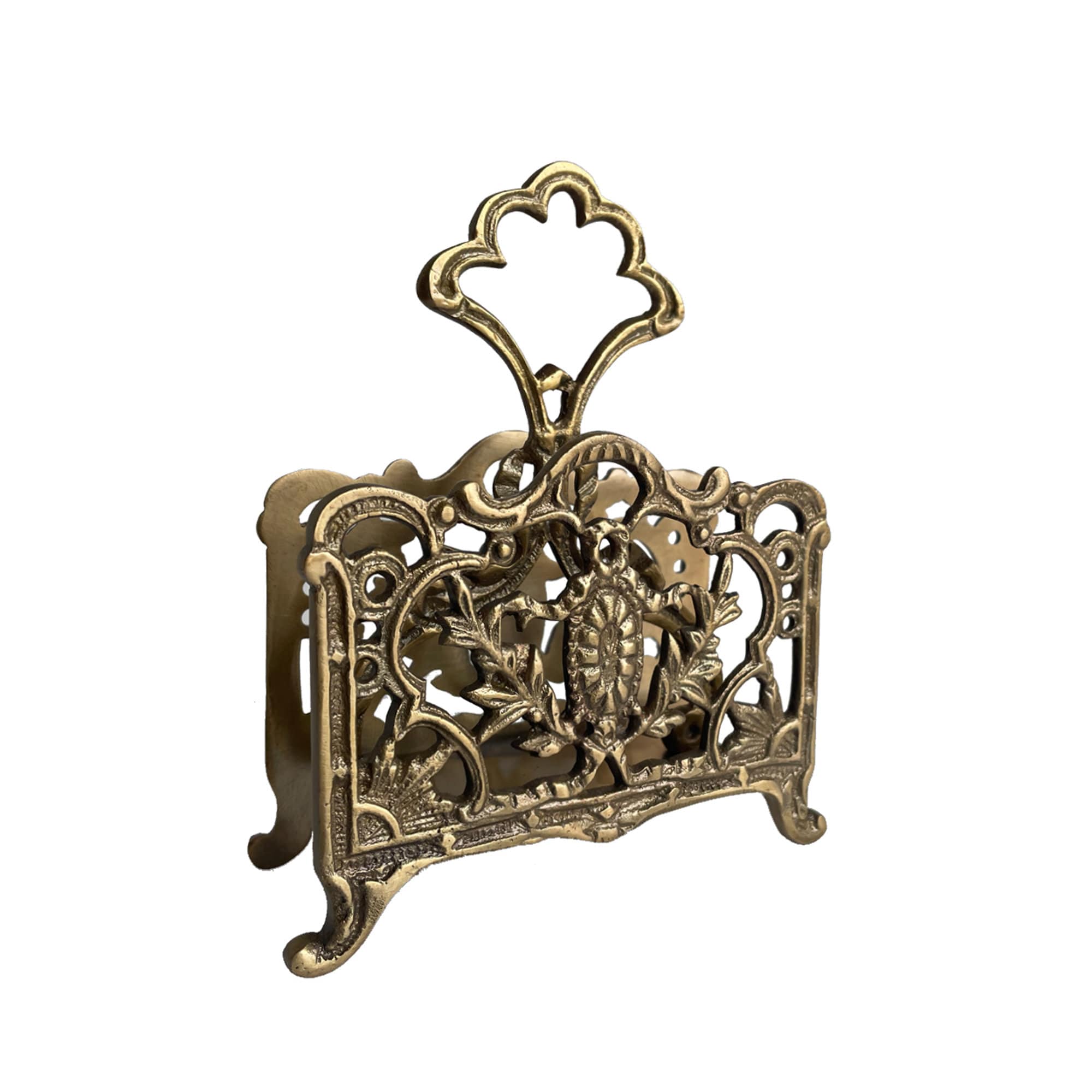 5 Antiqued Brass Napkin or Letter Holder Antique Vintage Style Etsy