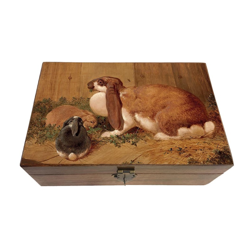 Lop Eared Rabbits Wood Trinket Box, Rustic Farmhouse Decor - Etsy