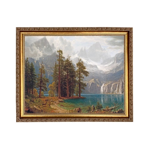 Sierra Nevada Mountain Landscape by Albert Bierstadt Framed Etsy