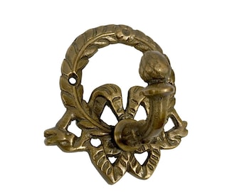 Antiqued Brass Wreath Wall Hook, Vintage Coat Hook