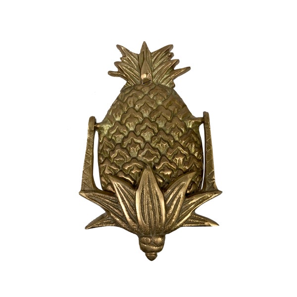 5-1/2" Antiqued Brass Pineapple Door Knocker, Antique Style, Colonial, Williamsburg, Decor