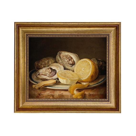 Antique Replica Still Life with Oysters and Lemons Art Print Antique Replica Still Life with Oysters and Lemons Art Print