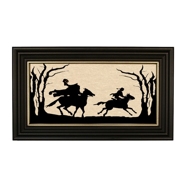 Headless Horseman Frame Silhouette Art, Sleepy Hollow Halloween Decor
