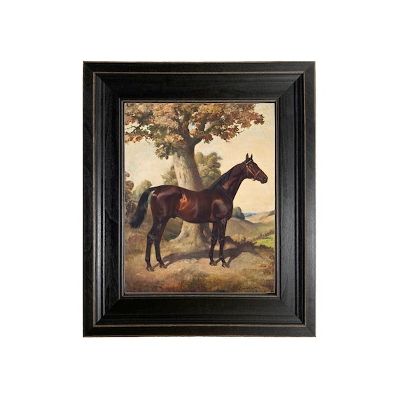 ダークチェスナットホース エセルブルース 額入り油絵プリント