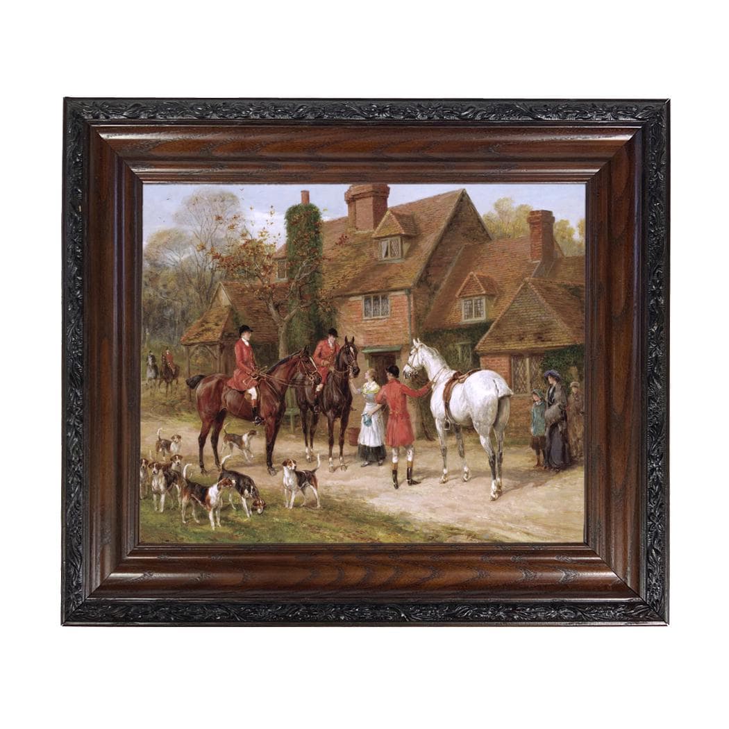 Heywood Hardy “the Stirrup Cup,” Framed Fox Hunt Canvas Print