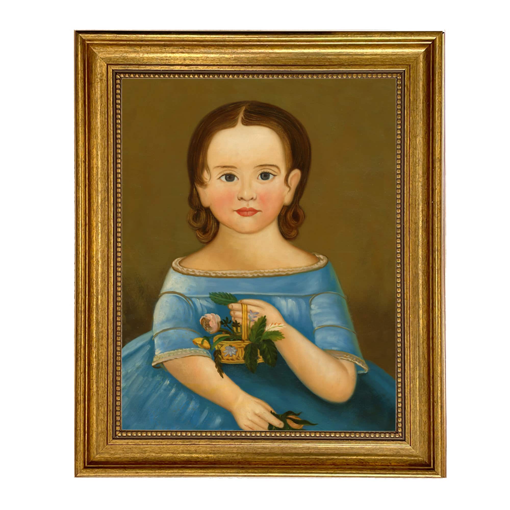 アンティーク　少女の肖像画 ゴールドフレーム アンティーク少女の肖像画 ゴールドフレーム