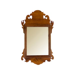 19-1/2&quot; Colonial Style Wood Mirror, Chippendale Mirror, Early American Style, Antique Style Decor