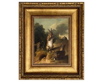 Bunny Rabbit Framed Canvas Print, Spring Wall Art