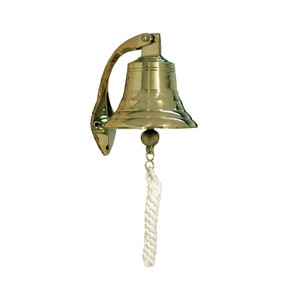 Large Solid Brass 6" Nautical Ship's Bell, Antique Reproduction, Nautical Home Decor, Nautical Office, Nautical Gift