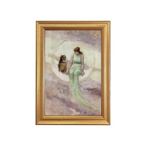 The Witch&#39;s Daughter by Frederick Stewart Church Framed Print, Art Print, Gallery Wall Print, Owl Print, Nursery Wall Art, Fantasy Art Print