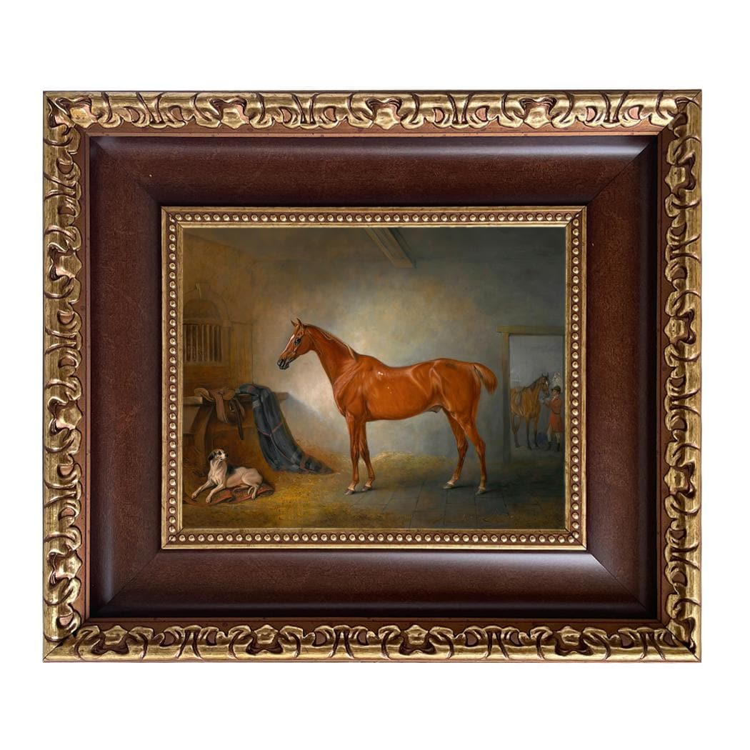 The Horse Chestnut Fairy 額装アート Horse and Dog Framed Canvas Print, Chestnut Hunter 