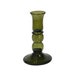 5-1/4' Hand-Blown Dark Green Thick Glass Candlestick- Antique Vintage Style 