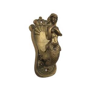 5" Antiqued Brass Mermaid Coat Hanger- Antique Vintage Style