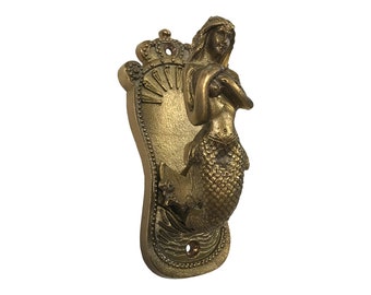 5" Antiqued Brass Mermaid Coat Hanger- Antique Vintage Style