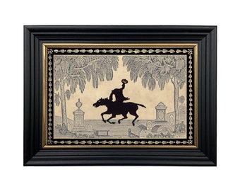Sleepy Hollow Grave Yard Framed Paper Cut Silhouette, Headless Horseman, Sleepy Hollow Art, Halloween Decor, Spooky Season