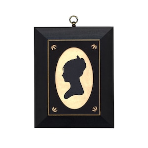 Martha Jefferson Framed Cloth Silhouette, Early American Decor, Primitive Decor, Silhouette Wall Art, Silhouette of a Woman