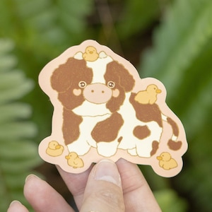 Cute Cow and Duckie Friends Sticker | Vinyl Sticker | Waterproof Sticker | Die Cut Sticker | Cow Sticker | Duckling Sticker | Glossy
