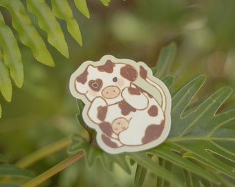 Shy Cow Sticker | Die Cut Stickers | Matte Vinyl Stickers | Waterproof Stickers