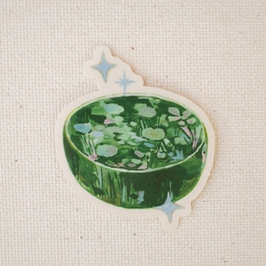 Seerosen Pflanzer Sticker | Vinyl-Aufkleber | Terrarium Sticker | Wasserfester Aufkleber | Die Cut Sticker