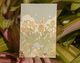 Big World, Small Joys Postcard | Nature Postcard | Bunny Postcard | Art Postcard