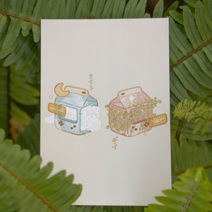 Gameboy Milk Cartons Postcard | Gameboy Postcard | Milk Carton Postcard | Art Postcard
