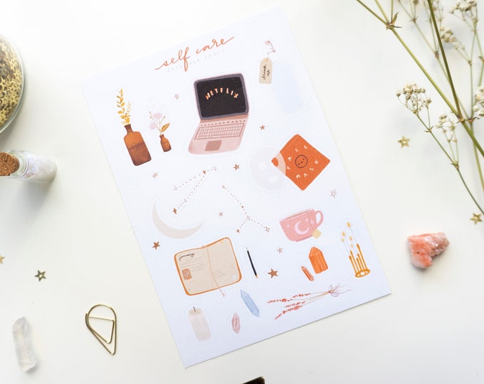 Self Care Sticker Sheet | Journal Sticker Sheet | Bullet Journal ...