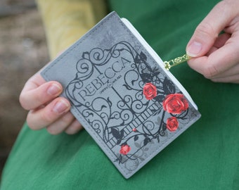 Rebecca Mini Book Wallet, Book Lover Gift, Book Coin Purse, Daphne du Maurier, Handmade Gift, Card Holder, Coin Pouch, Horror Zipper Pouch