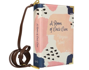 Boek portemonnee, Virginia Woolf boek clutch, verjaardagscadeau voor vrouwen, een kamer van je eigen boekentas, crossbody boekenhandtas, boekenliefhebbers cadeau