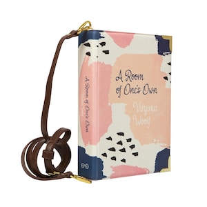 Porte-livre, pochette Virginia Woolf, cadeau d'anniversaire pour femme, sac à dos pour chambre, livre à bandoulière, cadeau pour les amoureux des livres