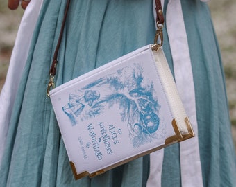 Bolso de Alicia en el País de las Maravillas: el mejor regalo literario - Bolso bandolera de cuento de hadas - Bolso con forma de libro de fantasía - Clutch caprichoso - Accesorios para disfraces