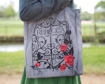 Rebecca Tote Bag, Gothic Literature Tote Bags, Gifts For Her, Bookish Gifts, Daphne du Maurier Handbag, Book Lover Gifts, Laptop Tote Bag