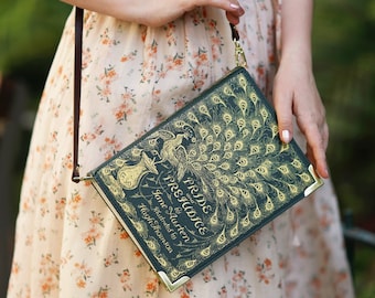 Local USA shipping - NO TARIFFS ~ Pride and Prejudice Book Purse Bag, Jane Austen Fan Gift for mom, Victorian Book Bags, Book Shaped Handbag