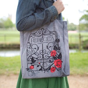 Rebecca-Tragetasche, Tragetaschen mit Motiven aus der Gothic-Literatur, Geschenke für Sie, Geschenke für Bücherliebhaber, Daphne du Maurier Handtasche, Geschenke für Bücherfreunde, Laptoptasche