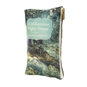 Local US shipping - A midsummer night's dream mini book wallet - coin pouch with zipper perfect for book lover gift