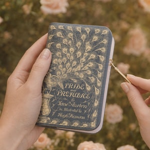Boekportemonnee met Pride and Prejudice-thema, uniek cadeau voor moeder, Jane Austen-cadeau, cadeau voor boekenliefhebber, Renaissance-boekentas, boekenmerchandise, Regency-stijl