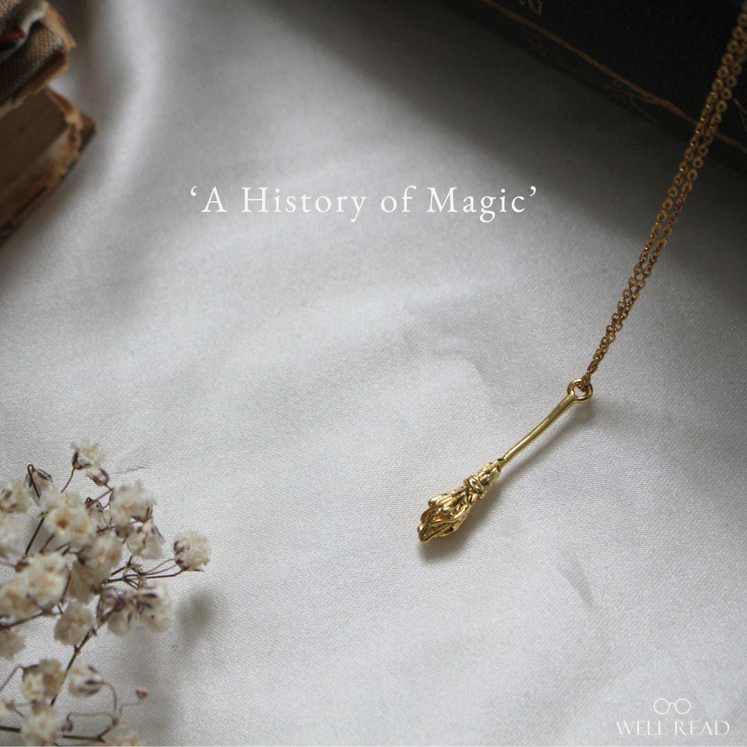 The History of Magic Bookish Pendant Necklace, Graduation Gift, Wizard ...