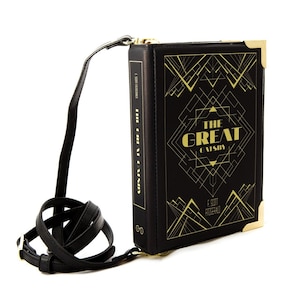 Bolso de mano con forma de libro de El gran Gatsby, bolso para libros, regalo para amantes de los libros, bolso cruzado con forma de libro, regalo de agradecimiento para profesores, bolso de mano con forma de libro, cartera de mano con forma de libro, amantes de la lectura