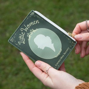Mini-boekportemonnee kleine vrouw, lentestijl, Victoriaans boek portemonnee, literaire cadeaus voor moeder, cadeau-accessoires, regentschap-kaarthouder